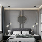 Modern Double Globe Glass Pendant Light with Adjustable Cord