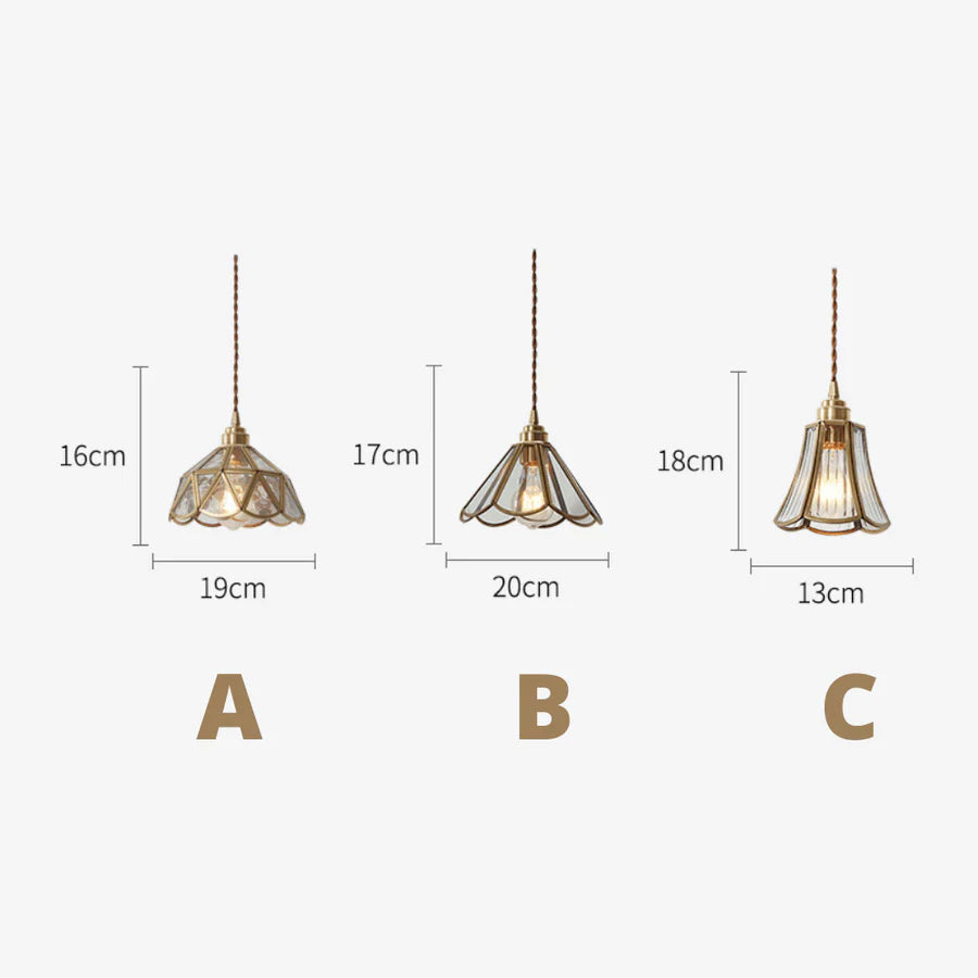 Nordic Style Vintage Brass Pendant Lamp