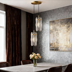 Luxury Brass Glass Pendant Light with Adjustable Chain for Modern Interiors