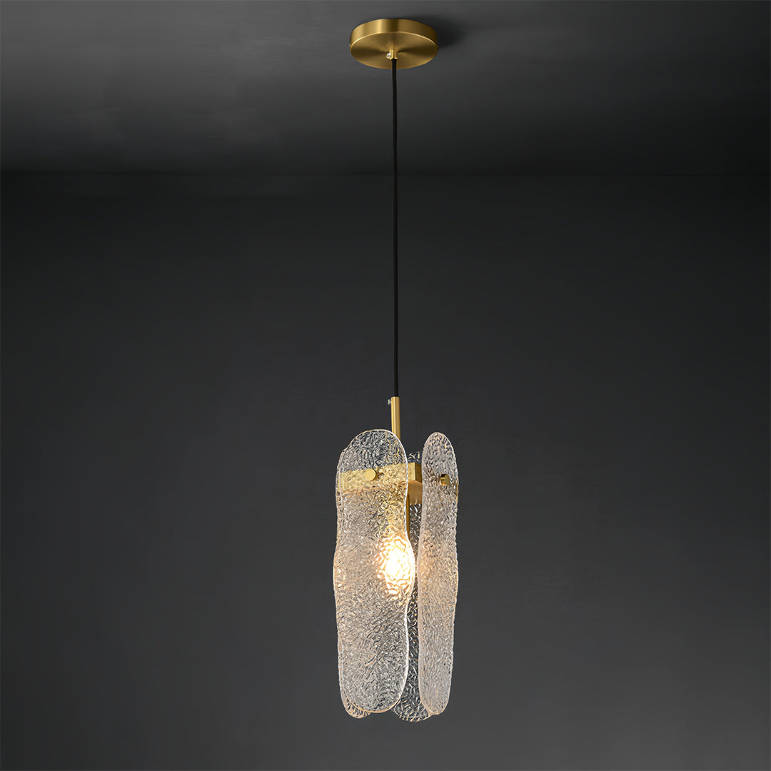 Luxury Brass Glass Pendant Light with Adjustable Chain for Modern Interiors