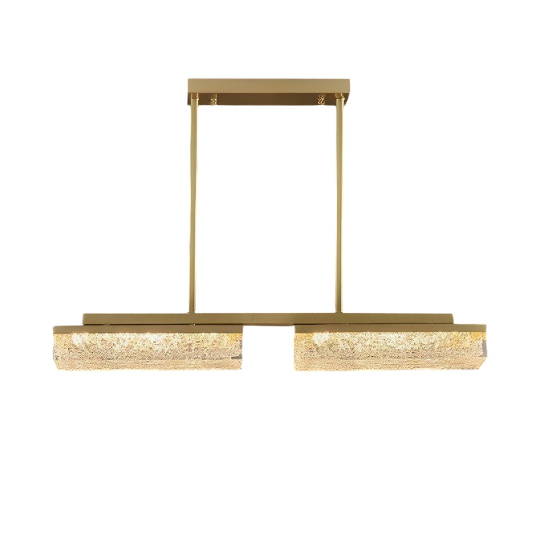 Linear Copper LED Pendant Light for Kitchen Island, 3-Color Adjustable