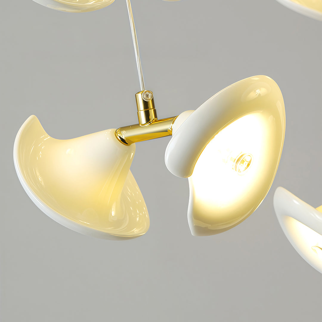 Luxury Ceramic Tulip Chandelier with Gold Stainless Steel Frame