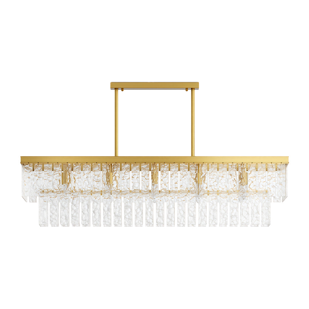 Modern Minimalist Full-Copper Chandelier with Clear Glass Shades