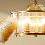 Artisan Brass Semi Flush Mount Ceiling Light with Glass Shade