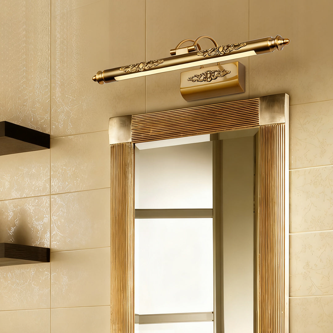 Antique Brass LED Vanity Light Bar with Acrylic Shade