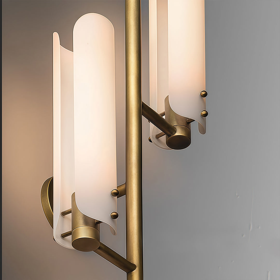 Art Deco Glass Wall Sconce in Polished Brass for Modern Interiors
