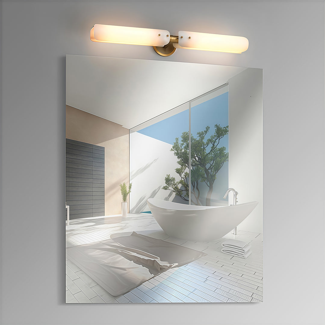 Art Deco Glass Wall Sconce in Polished Brass for Modern Interiors