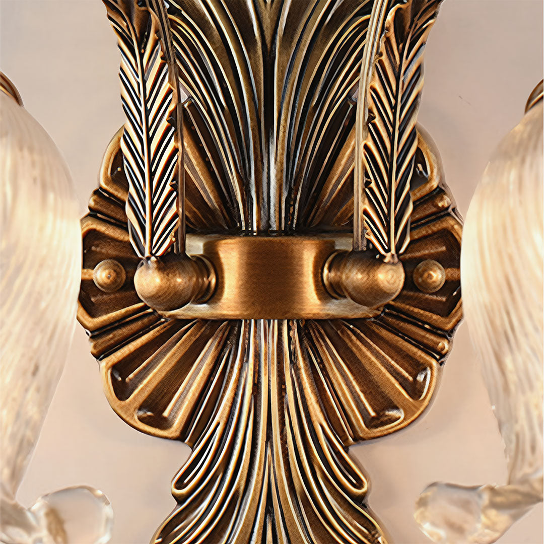 Artisan Brass Wall Sconce with Hand-Blown Glass Shade