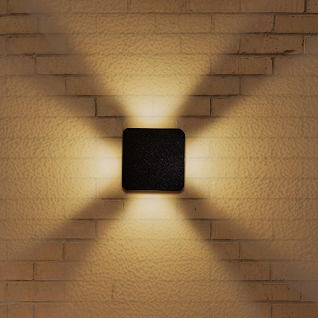 Minimalist Waterproof Outdoor Wall Light with Four-Sided LED Glow