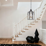 Artisan Iron Lantern Chandelier with Candle Bulbs for Vintage Interiors