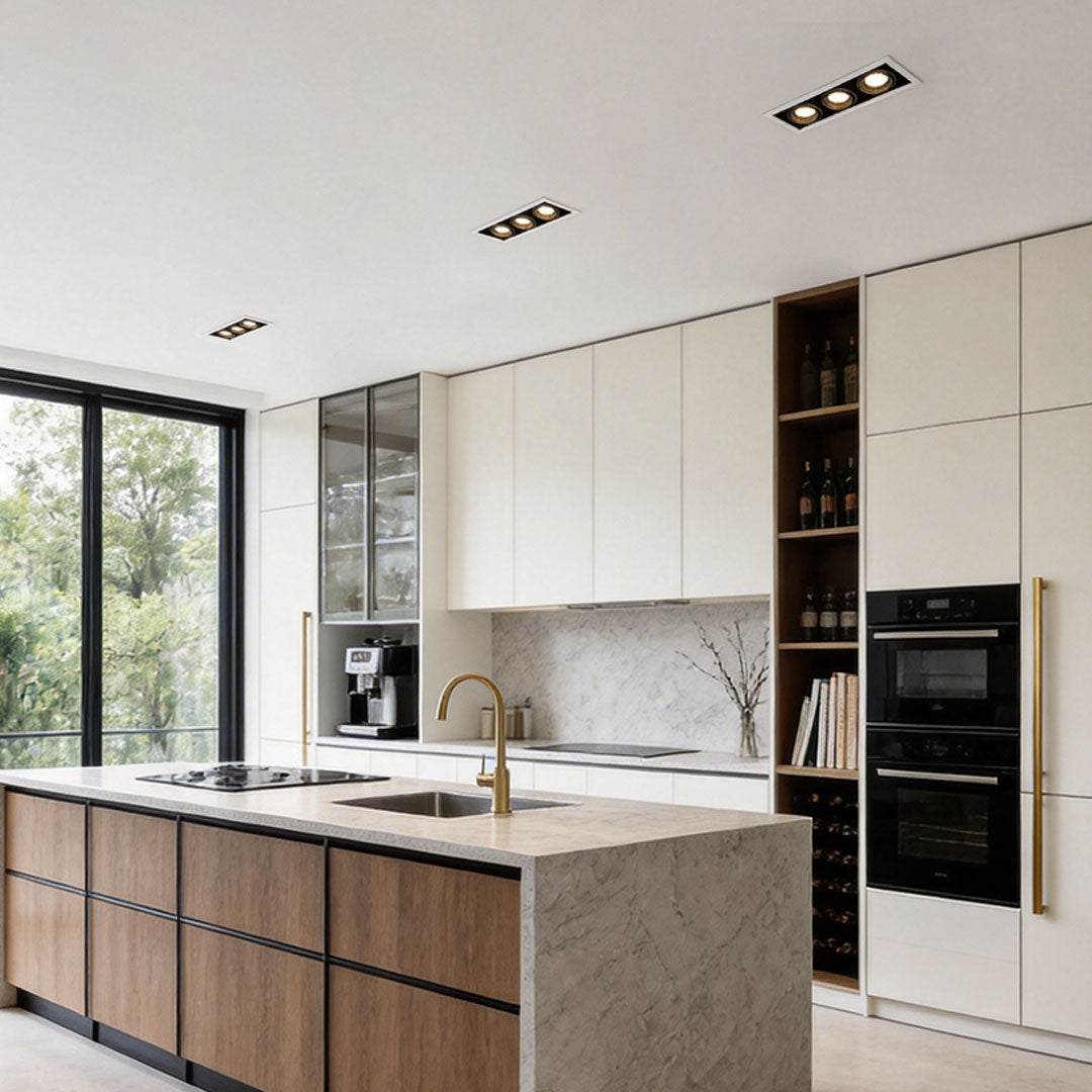 Recessed Linear LED Spotlight with Full-Spectrum Light, Modern Architectural Grille