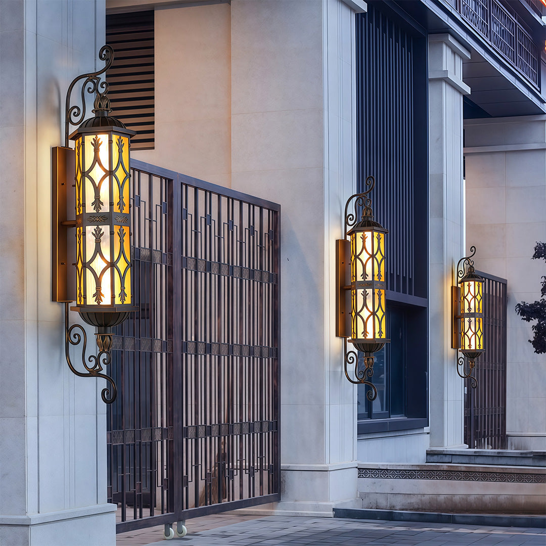 Vintage Dual-Head Outdoor Wall Sconce in Coffee Finish