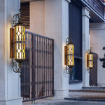Vintage Dual-Head Outdoor Wall Sconce in Coffee Finish