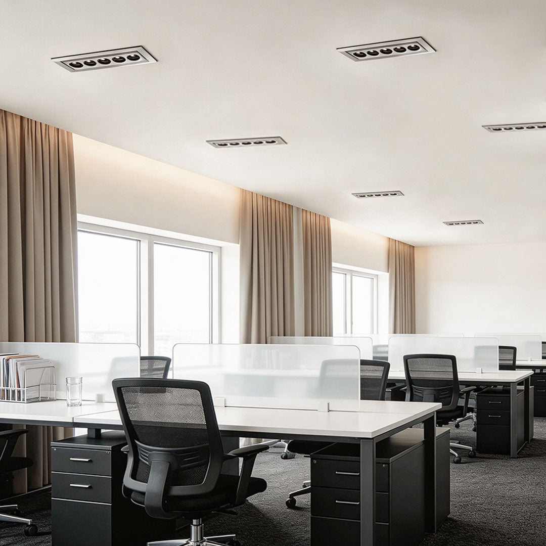 Recessed LED Spotlights with Adjustable Grille, Modern Architectural Linear Lighting