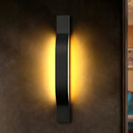 Modern Outdoor Wall Sconce in Black Stainless Steel with Warm LED Glow