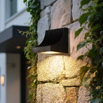 Geometric Outdoor Wall Sconce with Directional LED Light