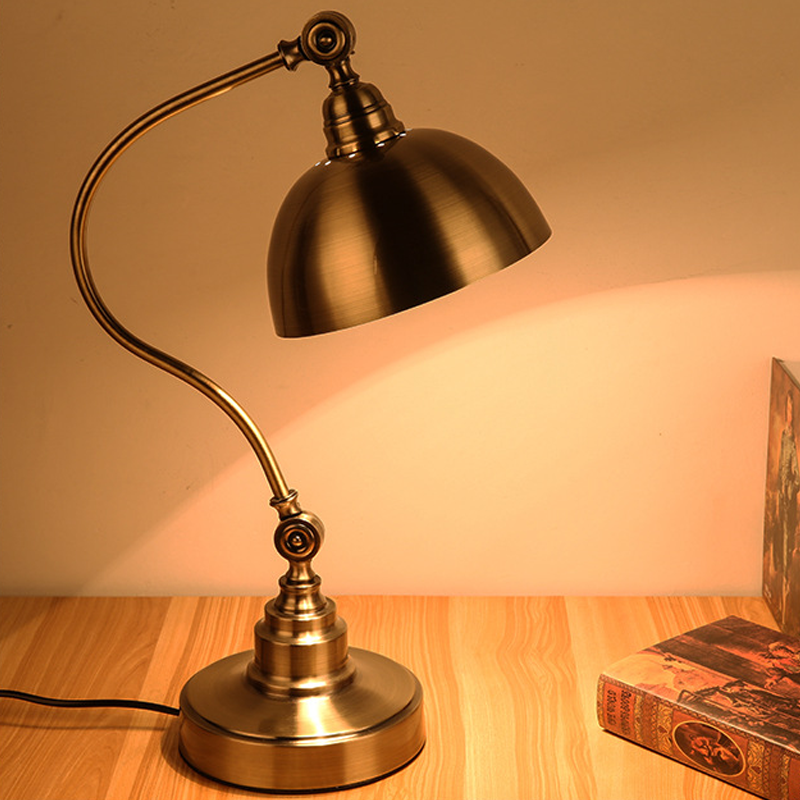Sculptural Bronze Gooseneck Desk Lamp with Dimmable LED