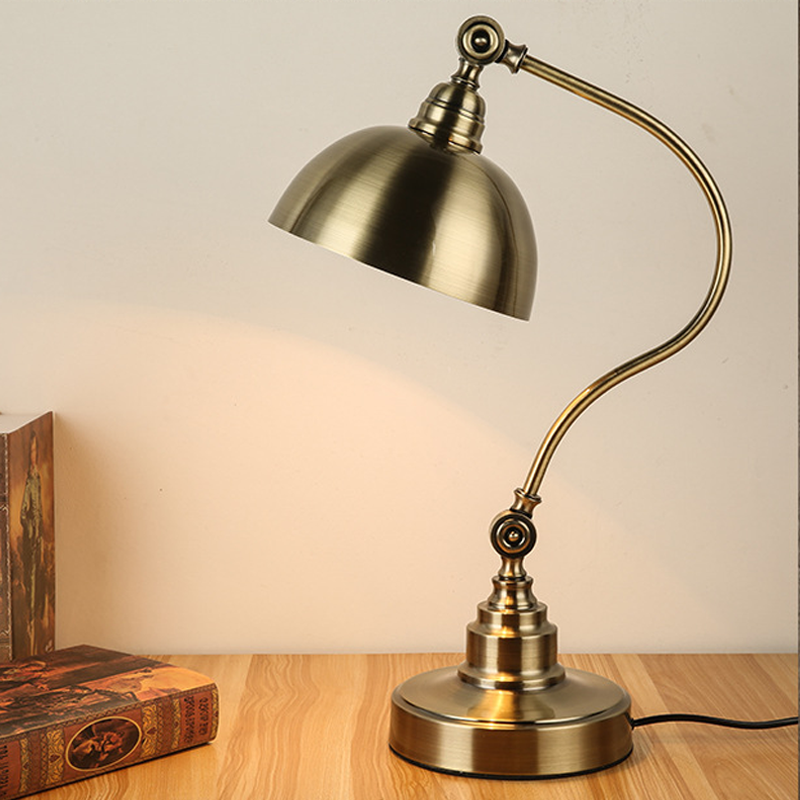 Sculptural Bronze Gooseneck Desk Lamp with Dimmable LED