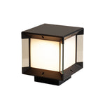 Modern Minimalist Outdoor Pillar Light in Sand Black Aluminum