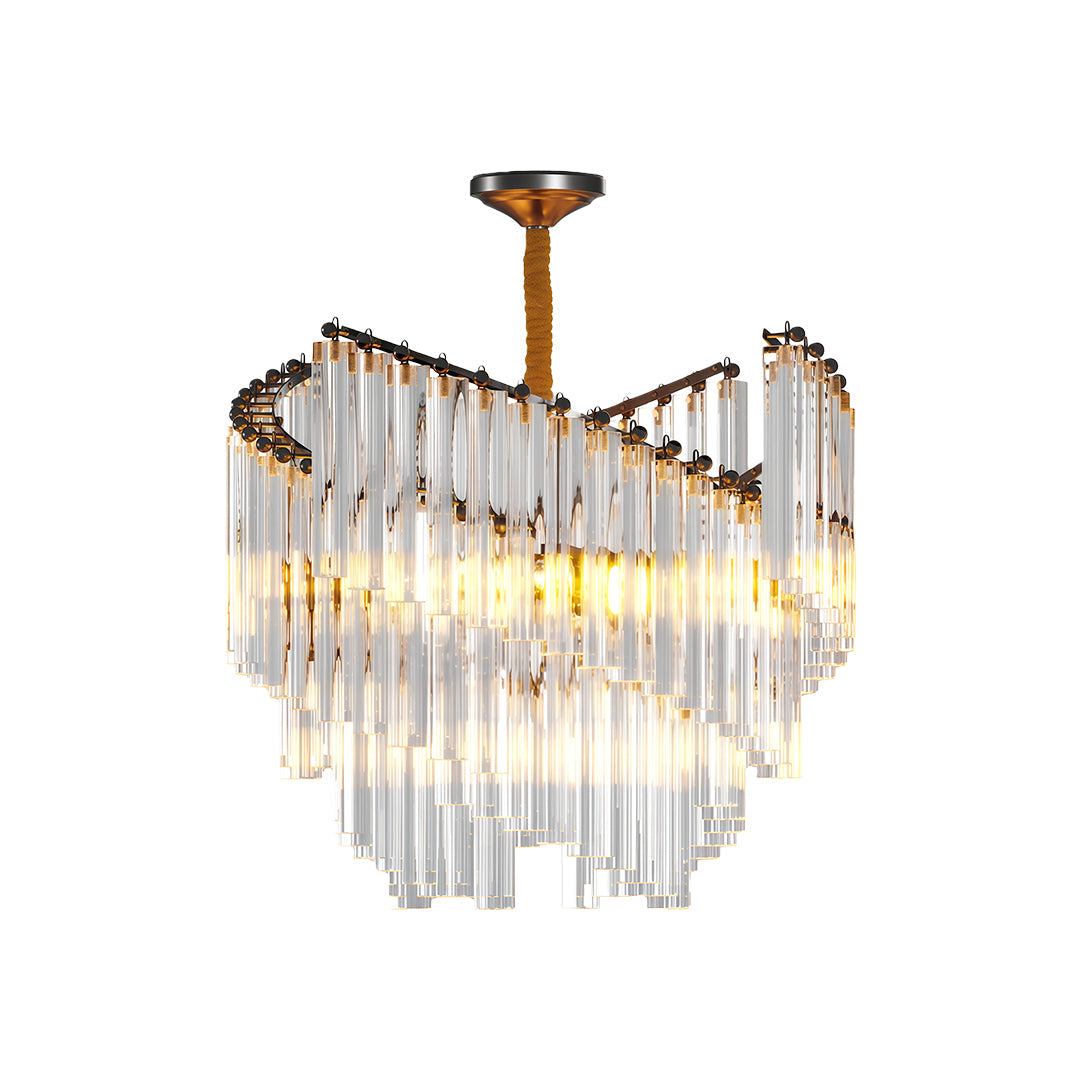 Aurelia Vintage Crystal Chandelier in Copper, Nickel, or Black – Modern Luxury Ceiling Light