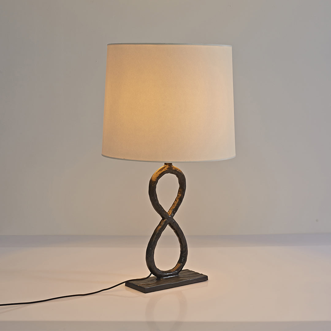 Bronze Table Lamp with Fabric Shade – European Luxury LED