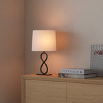 Bronze Table Lamp with Fabric Shade – European Luxury LED