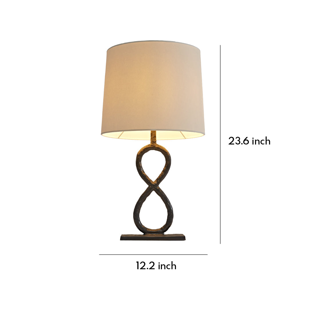 Bronze Table Lamp with Fabric Shade – European Luxury LED