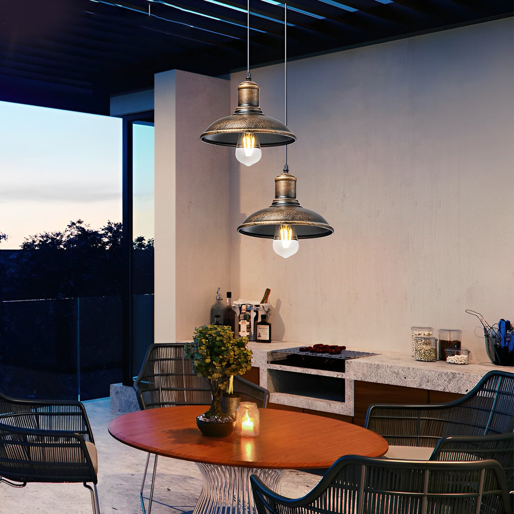 Industrial Bronze LED Pendant Light for Outdoor Ceilings