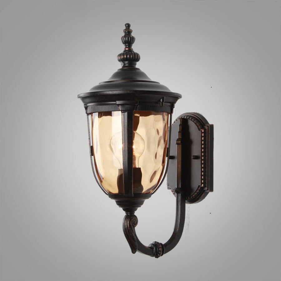 Artisan Copper Outdoor Wall Sconce with Champagne Glass Shade