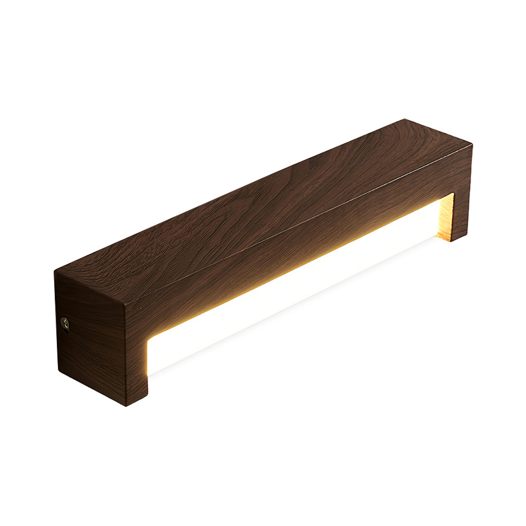 Vintage Wood Grain LED Wall Sconce with Acrylic Diffuser
