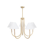 Gold Fabric Shade Chandelier with Copper Frame – 38 Inch Candle Chandelier
