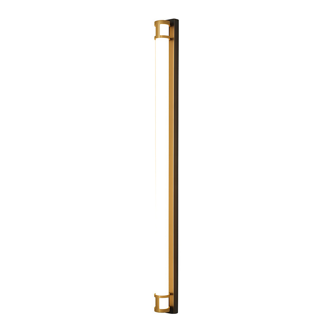 Linear Outdoor Wall Sconce with Dimmable LED Lighting in Black or Gold