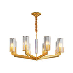 American Luxury Candle Chandelier in Brass, Chrome, or Black
