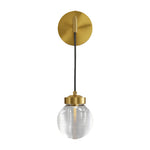 Modern Wall Sconce with Clear Glass Shade in Copper, Chrome, or Black