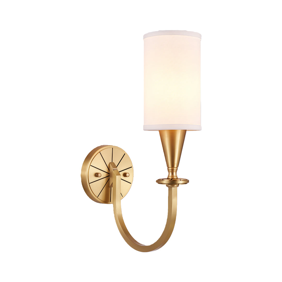 Copper Fabric Wall Sconce – American Style Bedroom Lighting