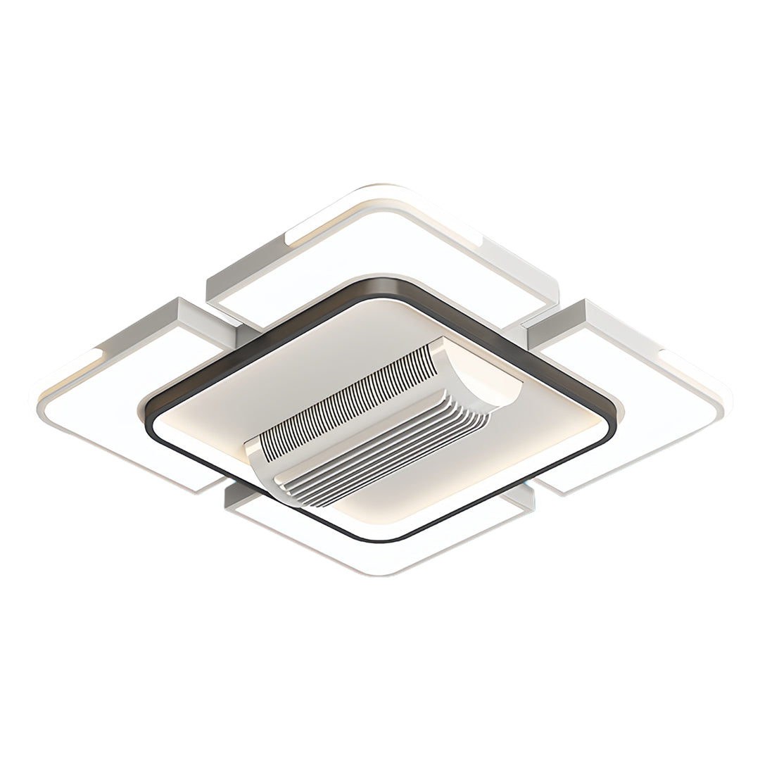 Bladeless Ceiling Fan with Full Spectrum LED Light – Modern Flush Mount