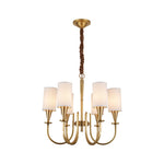 Copper Fabric Shade Chandelier Modern Minimalist Ceiling Light