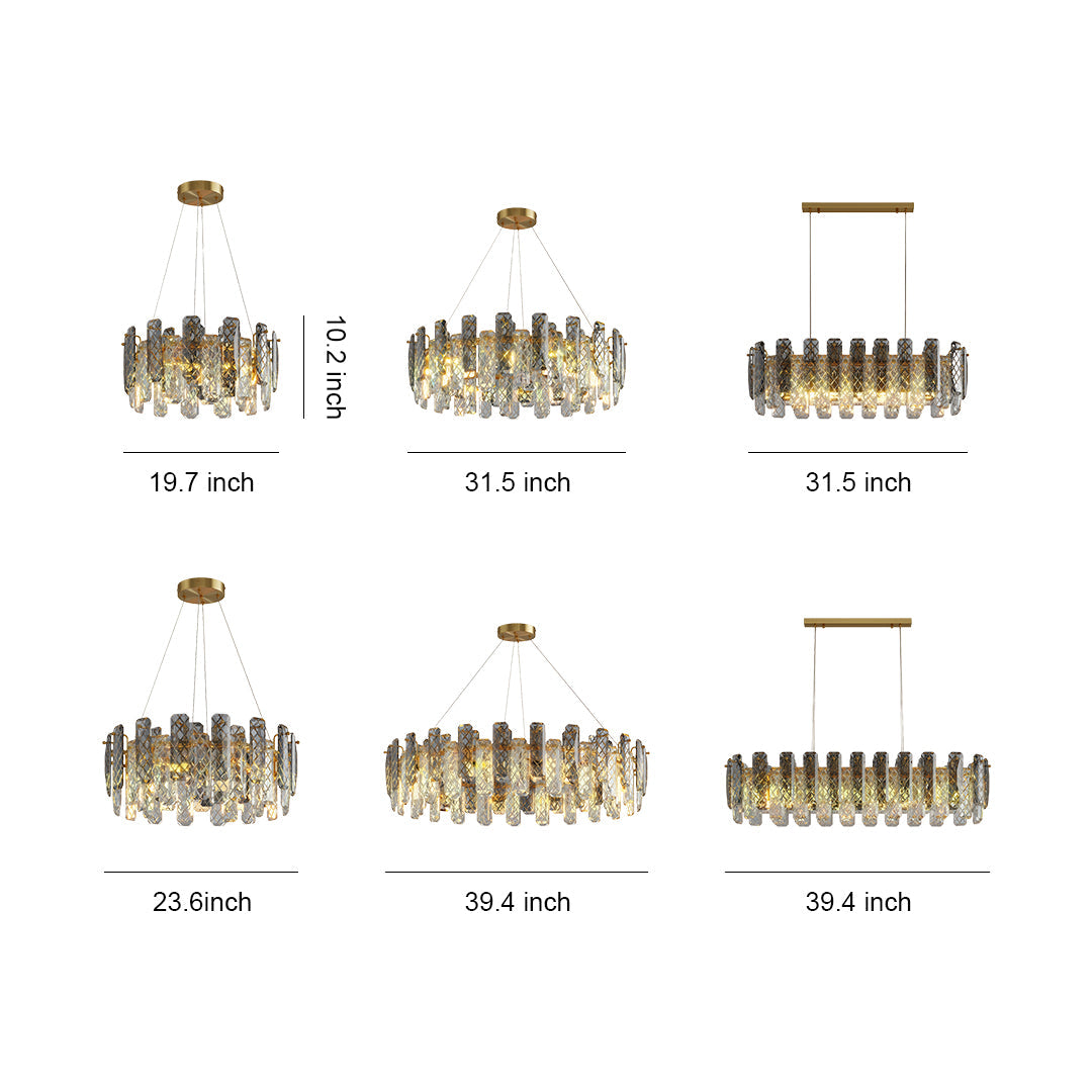 Lumière de Cristal Contemporary Crystal Chandelier with Adjustable Chain