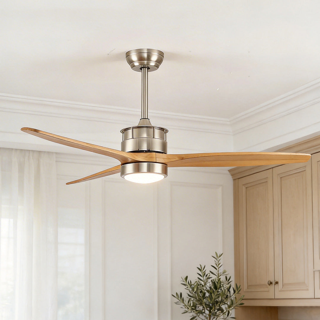 Aurelia LED Ceiling Fan with Light — Contemporary Wood-Blade Design