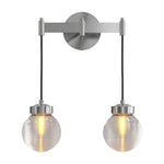 Modern Wall Sconce with Clear Glass Shade in Copper, Chrome, or Black