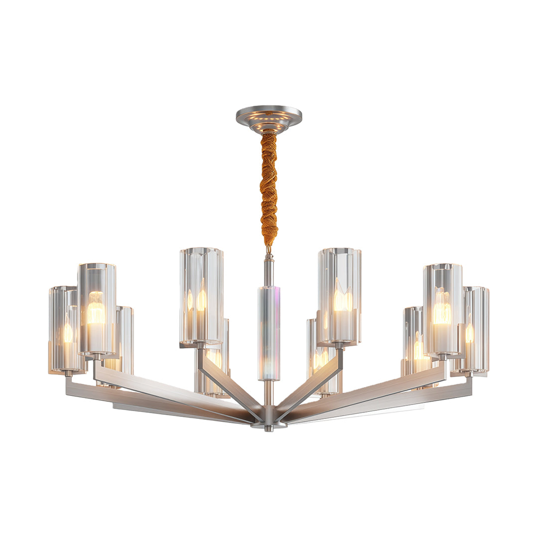 American Luxury Candle Chandelier in Brass, Chrome, or Black