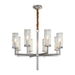 Modern Glass Island Chandelier with Copper Frame for Dining Room and Kitchen