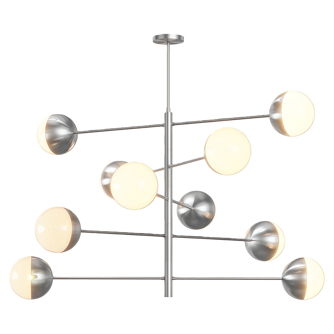 Solid Copper Globe Chandelier with Clear Glass Shades for Modern Interiors
