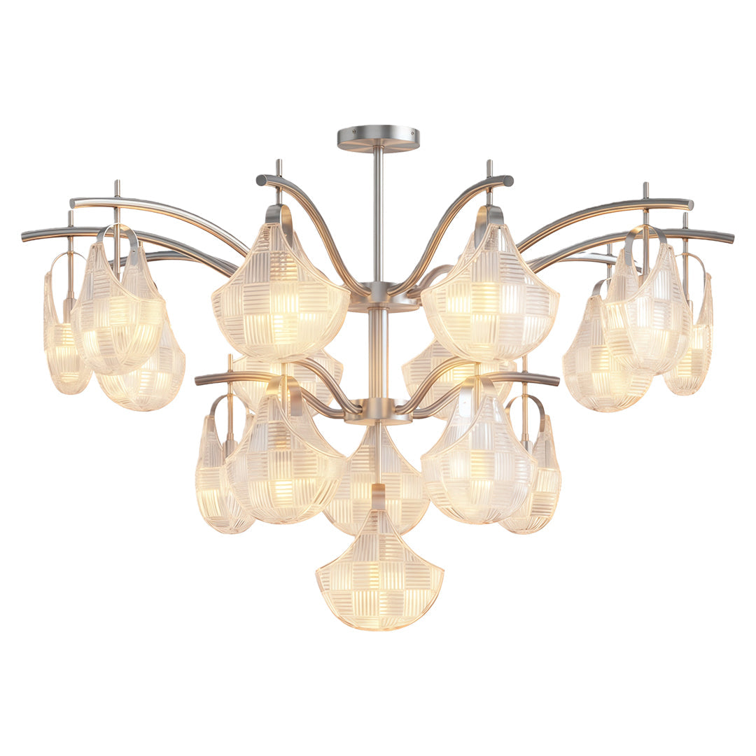 Shell Chandelier Modern Luxury Ceiling Light in Copper, Nickel, or Black