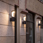 Modern Outdoor Wall Sconce with Adjustable Color Temperature, Black Aluminum