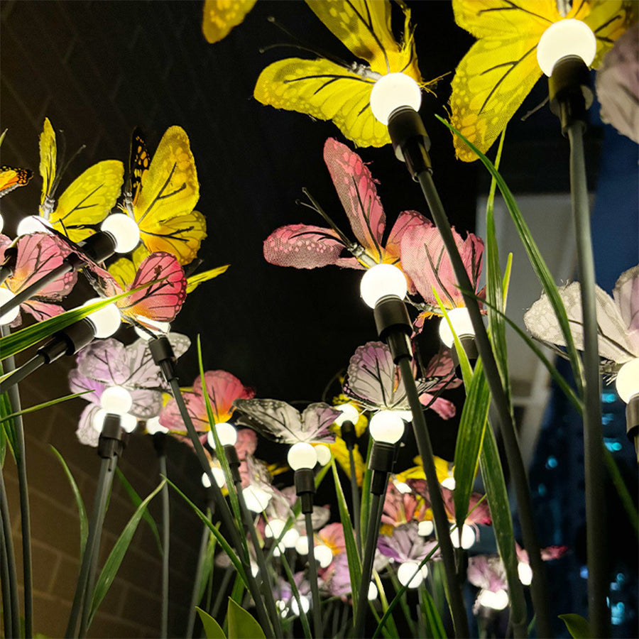 Lumière Butterfly Solar Garden Stake Lights, Set of Six, Warm White
