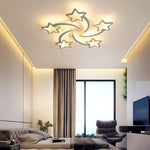 Celestial Shooting Stars Flush Mount Ceiling Light Led Dimmable White 5 To 15 Star Lights