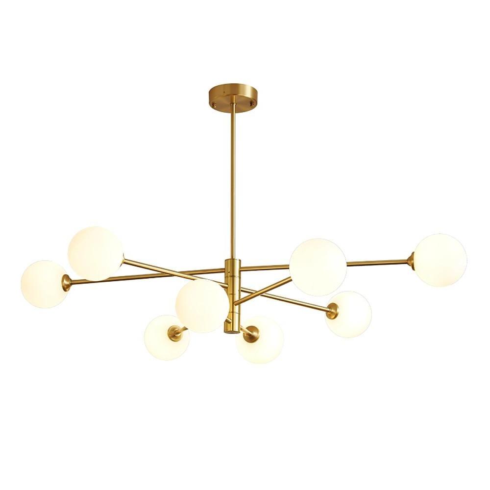 Aurelia Eight-Light Globe Pendant in Black and Gold