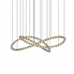 Gabriel Gold Crystal Chandelier – Sculptural LED Pendant for Modern Interiors