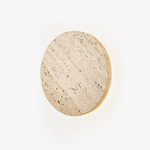 Sculptural Travertine Wall Sconce with Integrated LED